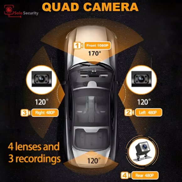 4 Lens dash camera 3"LCD With  WIFI   -supper      hight  quality   video - Picture 5 of 6